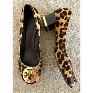 Tory Burch | Leopard Calfhair Block Heel Shoes